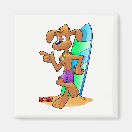 Aimant Chien surf (Devant)