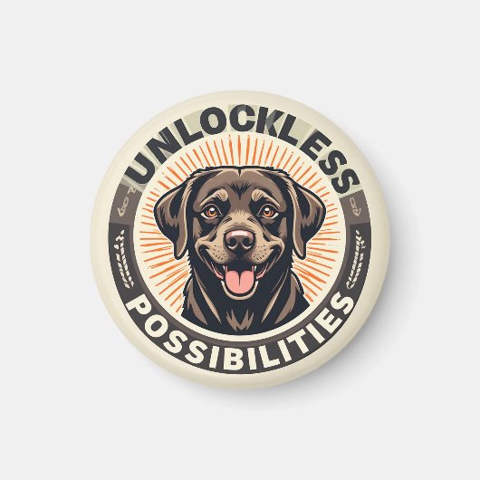 Aimant Chien symbolisant l'optimisme et les possibilités (Devant)