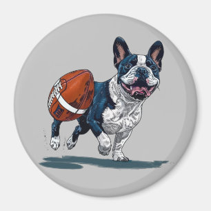 Aimant Chien-taureau français jouant au football