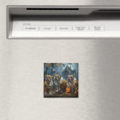 Aimant Chien-taureau Halloween nuit Chien de nuit plaisir (In Situ (Lave-vaisselle))