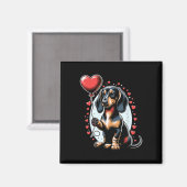 Aimant Chien teckel Saint-Valentin propriétaire de chien (Recto/Verso)