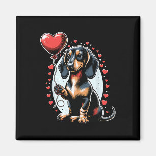 Aimant Chien teckel Saint-Valentin propriétaire de chien