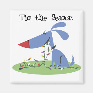 Aimant Chien Tis the Season Tshirts et cadeaux de vacance