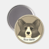 Aimant chien Welsh Corgi (Recto/Verso)
