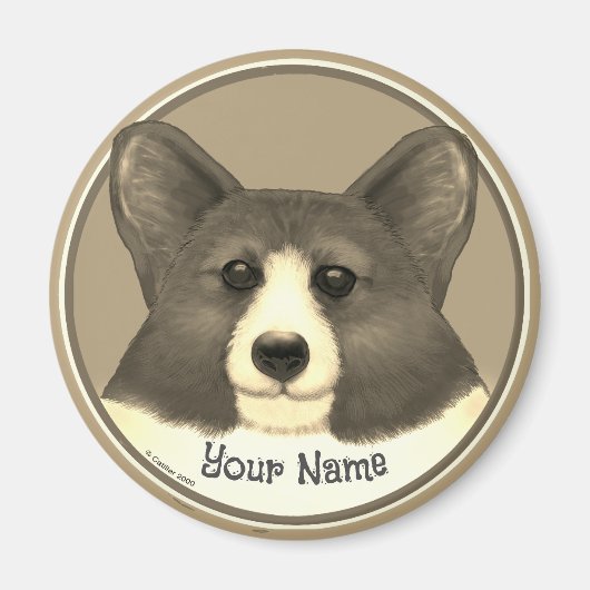Aimant chien Welsh Corgi (Devant)