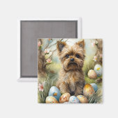 Aimant Chien Yorkipoo Avec Oeufs De Pâques Vacances (Recto/Verso)