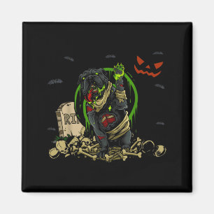 Aimant Chien zombie bouledogue Chien zombie drôle Hallowe