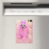 Aimant chienne caniche rose, cadeau aimant chienne (In Situ (Lave-vaisselle))