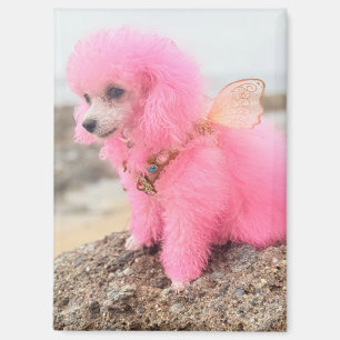 Aimant chienne rose