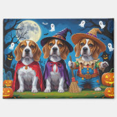 Aimant Chiens Beagle Citrouille Halloween Drôle (Recto)