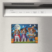 Aimant Chiens Beagle Citrouille Halloween Drôle (In Situ (Lave-vaisselle))
