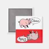 Aimant Chiens blancs et rouges (Recto/Verso)