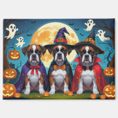 Aimant Chiens Boxer Citrouille Halloween Drôle (Recto)