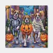 Aimant Chiens Boxers demandant des friandises pour Hallow (Devant)