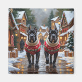 Aimant Chiens Cane Corso Noël Neige Fêtes (Devant)
