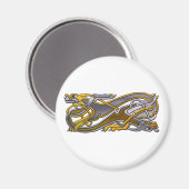 Aimant Chiens Celtic Knot 2 - or et argent (Recto/Verso)