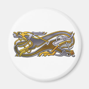 Aimant Chiens Celtic Knot 2 - or et argent
