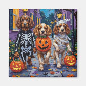 Aimant Chiens Cocker Spaniel faisant Trick-or-Treating po (Devant)