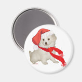 Aimant Chiens d'aide du Père Noël Poodle / Bichon Mix (Recto/Verso)