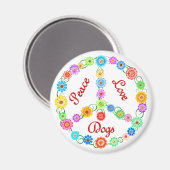 Aimant Chiens d'amour pour la paix (Recto/Verso)