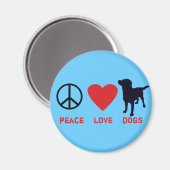 Aimant Chiens d'amour pour la paix (Recto/Verso)