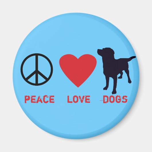 Aimant Chiens d'amour pour la paix (Devant)