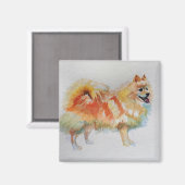 Aimant Chiens d'aquarelle allemands Spitz Pomeranian (Recto/Verso)