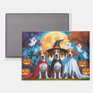 Aimant Chiens de Basenji Citrouille Halloween drôle