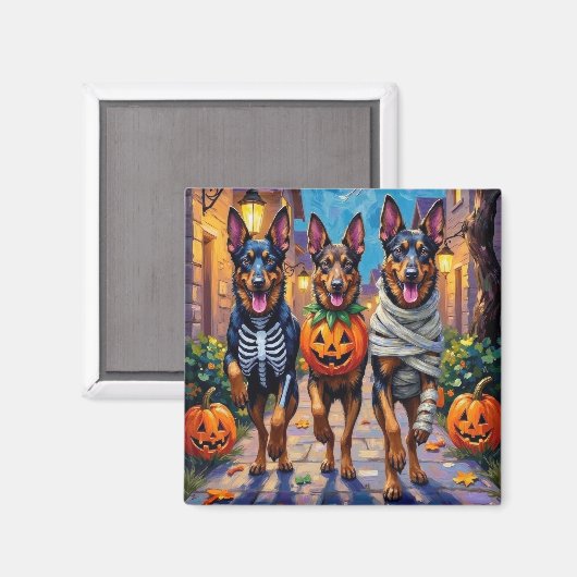 Aimant Chiens de berger belges Trick-or-Treating Hallowee (Recto/Verso)