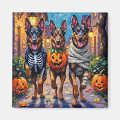 Aimant Chiens de berger belges Trick-or-Treating Hallowee (Devant)