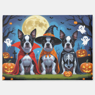 Aimant Chiens de Boston Terrier Citrouille Halloween Funn