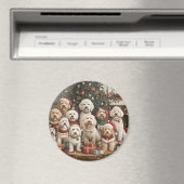 Aimant Chiens de chiot de Noël Goldendoodle (In Situ (Lave-vaisselle))