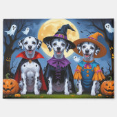 Aimant Chiens de Dalmatie Citrouille Halloween drôle (Recto)