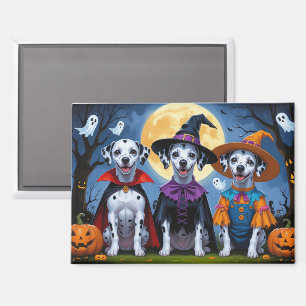 Aimant Chiens de Dalmatie Citrouille Halloween drôle