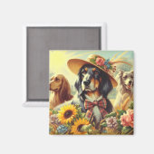 Aimant Chiens de la nature rétro (Recto/Verso)