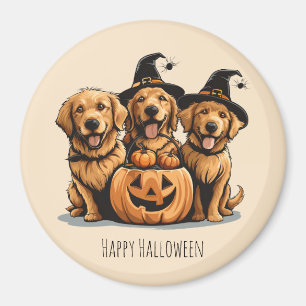 Aimant Chiens de l'Halloween Golden Retriever Jack-o'-lan