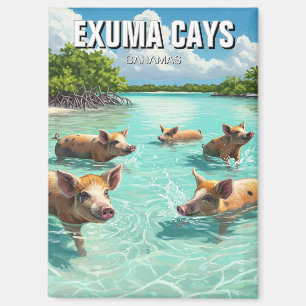Aimant Chiens de natation Exuma Cays Bahamas Voyage