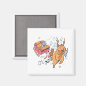 Aimant Chiens de Noël et traîneau de chat (Recto/Verso)