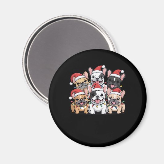 Aimant Chiens de Noël Français T-shirt surdimensionné (Recto/Verso)