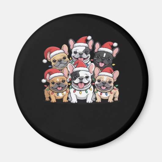 Aimant Chiens de Noël Français T-shirt surdimensionné (Devant)