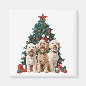 Aimant Chiens de Noël Goldendoodle (Devant)