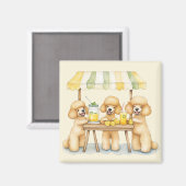 Aimant Chiens De Poodle Standard Avec Un Socle De Lemonad (Recto/Verso)