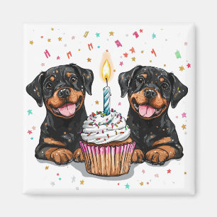 Aimant Chiens de Rotweiler d'anniversaire