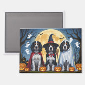 Aimant Chiens de Setter anglais Citrouille Halloween Funn (Recto/Verso)