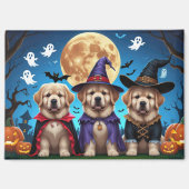 Aimant Chiens de Terre-Neuve Citrouille Halloween Funny (Recto)