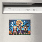 Aimant Chiens de Terre-Neuve Citrouille Halloween Funny (In Situ (Lave-vaisselle))