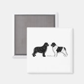 Aimant Chiens de Terre-Neuve Noirs et débardeurs (Recto/Verso)