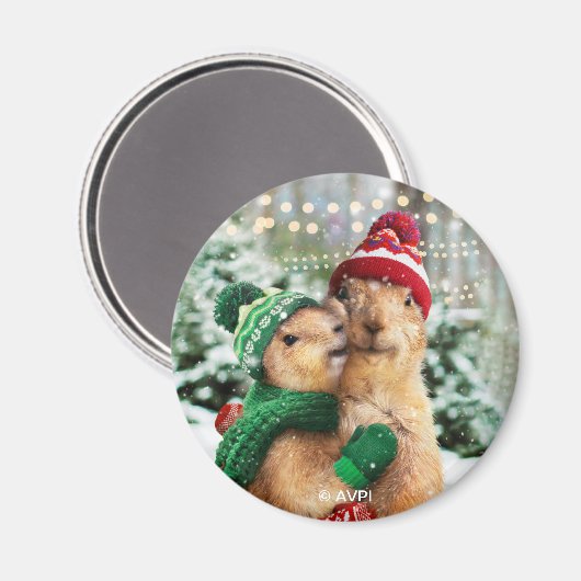 Aimant Chiens des Prairies de Noël (Recto/Verso)