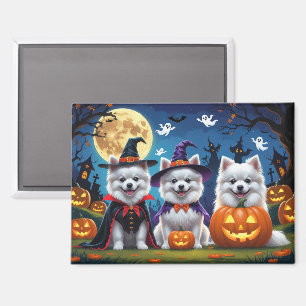 Aimant Chiens Esquimaux Américains Citrouille Halloween D