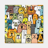 Aimant Chiens et chats illustrés (Devant)